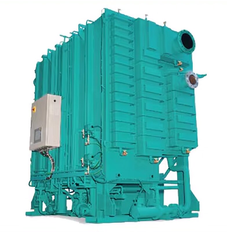 A blue absorption chiller unit